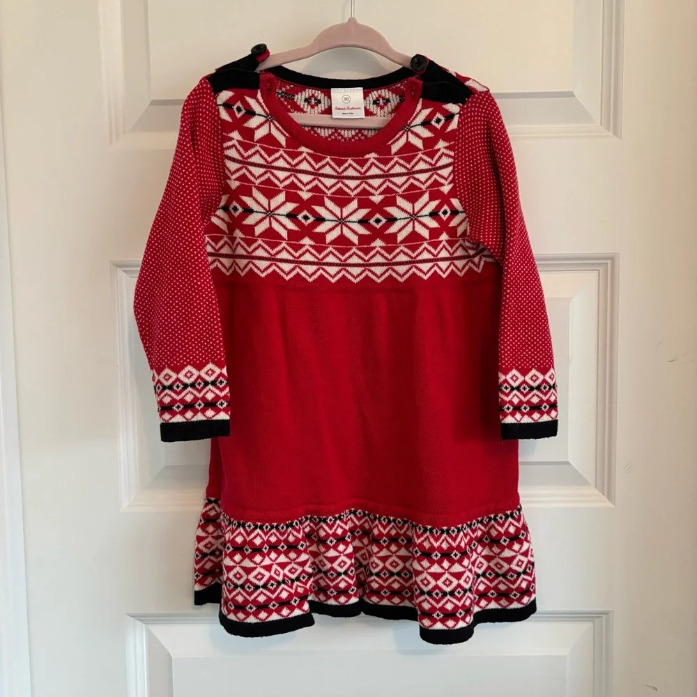 Hanna Andersson Red and Black Sweater Dress